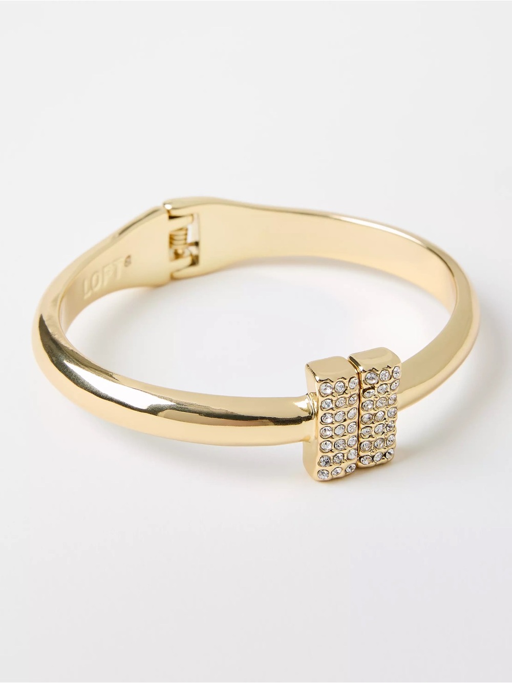 NWT  LOFT  Gold Pave Bar Cuff Bangle Bracelet